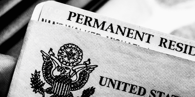 Visa, USA, Greencard, Permanent Resident, Black and White
